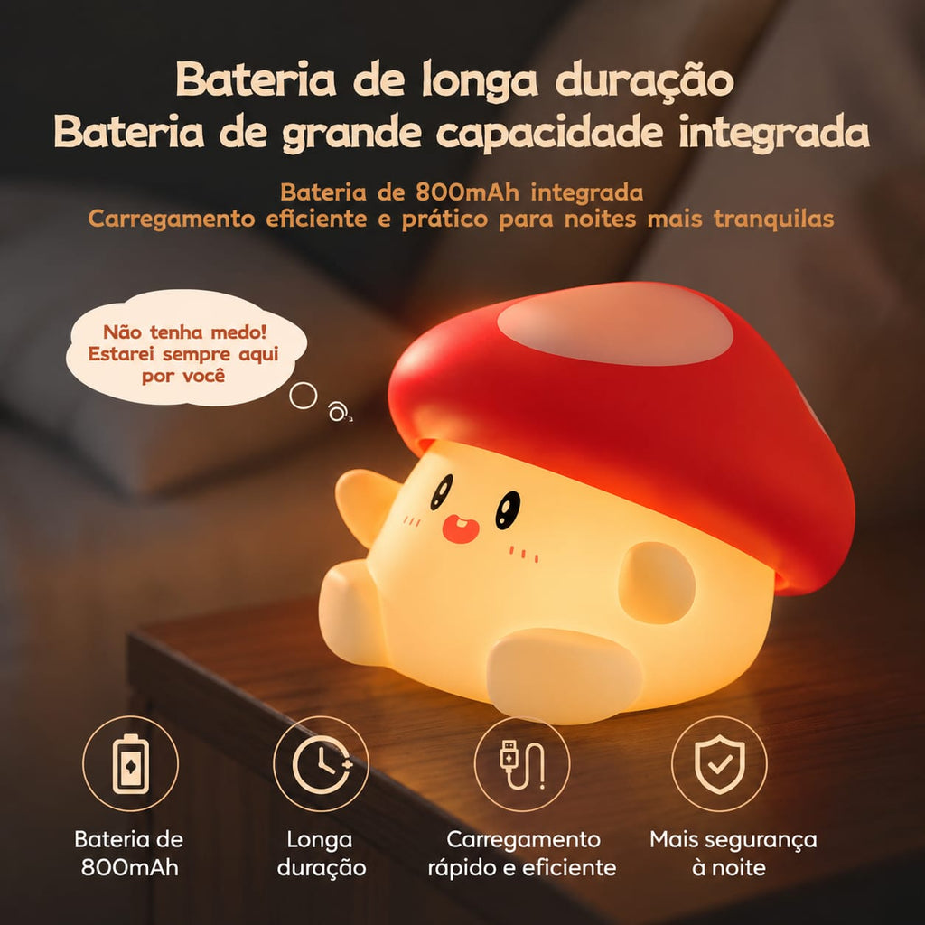 🍄 Luminária Cogumelo GlowMush™ USB Recarregável